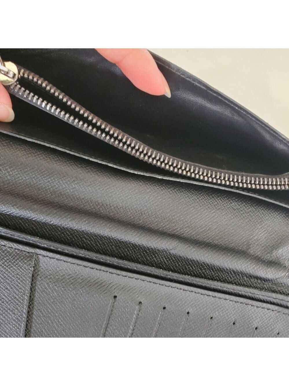 Louis Vuitton Monogram Eclipse Brazza Long Wallet Black France - Picture 7 of 11